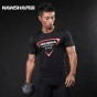 NANSHA Brand Mens Short  Sleeve T shirt Bodybuilding Fitness Tops Clothing Joggingrunning Compression shirt Sporting Tops Tight