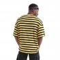 HEYGUYS yellow striped hip hop street T-shirt man   fashion US size t shirts men summer short sleeve oversize street wear