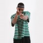 HEYGUYS hip hop street T-shirt man  striped fashion US size t shirts men summer short sleeve oversize pure colors street wear