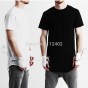 Fashion trend of the solid color male plain short-sleeve Women hiphop solid color basic ultra long circular arc sweep 100% pure