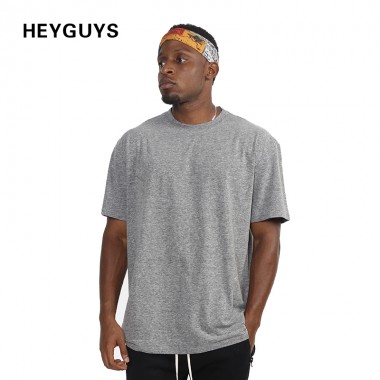 HEYGUYS high quality pure color hip hop street T-shirt man fashion US size t shirts men summer short sleeve oversize