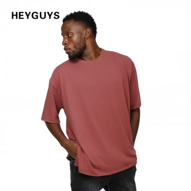 HEYGUYS cotton t shirts mens string in the back new summer street wear hip hop T-SHIRTS 2018 brand fashion  t-shirts pure color