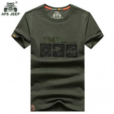 2018 High Quality Brand AFS JEEP Summer New Casual O-Neck T-Shirt Men Classic T-Shirt 6 Colors Men T-Shirt 60wy