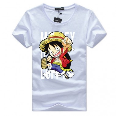 2018 New One Piece T-Shirt Fashion Men Clothes Anime Short Sleeve Cotton T Shirt Luffy Cosplay Cartoon T-shirt Tops 11.5wy