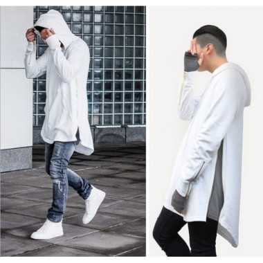 2017 winter style men Hoodies & Sweatshirts fashion brand warm zipper long sleeve Hooded Sweatshir for men Streetwear black grey