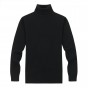 Brother Wang Brand Men's Casual Pullovers Sweater Classic Style 100%Cotton Slim Business Turtleneck Sweater Male black white