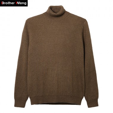 Brother Wang Brand 2017 Winter New Men's Turtleneck Sweater Fashion Slim Casual Thick Warm Pullover Sweater Male 3217