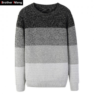 Brother Wang 2017 Autumn and Winter Men's Round Neck Sweater Fashion-style Men Casual Sweater Brand Clothes
