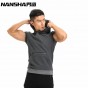 NANSHA Brand Hooded Tank Top Men New Bodybuilding Stylish Sleeveless Hooded Vest Multi-Color Casual Slim Fit Men Clothing