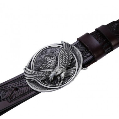 2017 new hot designer belts men high quality solid brass buckle luxury brand mens genuine leather belt eagle buckle belt black