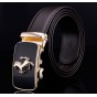2017 Zinc alloy metal buckle fashion brand Men genuine leather belt Zebra pattern luxury Business black mens cowhide belts 120cm