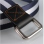 new men nylon belts Double Buckle mens Canvas Belts Metal buckle striped luxury quality men casual belt blue black stripe belt