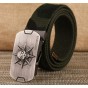 2016 fashion casual famous brand Men's canvas belt luxury jeans Military black stripes army green camouflage skulls belts120cm
