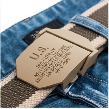 2017 casual men fashion canvas military belt mens metal buckle belt outdoors jeans belts for men Army Green black 110 120cm