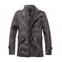 2016 winter fashion brand men Fleece Thick warm jacket men luxury PU motorcycle Leather & Suede slim jacket zipper black blue