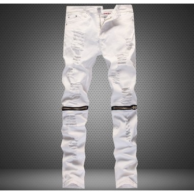 Europen American style 2018 fashion brand Men'scasual pants Straight luxury trousers cotton pockets pattern white pants for men