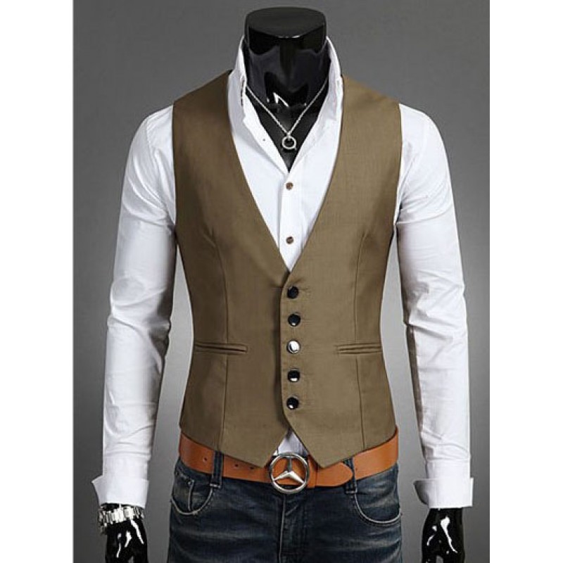 European style Men fashion Suit Vest Business Slim gentleman waiters ...