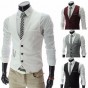 big size europen style Men's fashion Suit Vest Business Slim gentleman Vest Men Suits Blazer Black/White/Gray Vest Suit For Men