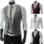big size europen style Men's fashion Suit Vest Business Slim gentleman Vest Men Suits Blazer Black/White/Gray Vest Suit For Men