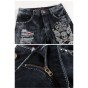 European American Style men fashion jeans cotton luxury quality slim skulls brand Straight men hole jean black denim trousers