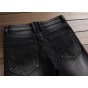 European American Style 2018 luxury brand Men's slim jeans denim trousers Straight designer gentleman fashion black mens jeans