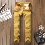 European American style 2018 luxury quality new mens jeans Pockets slim casual Denim jeans pants for men red army green  khaki