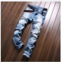 European American Style 2018 famous brand men jeans luxury mens denim trousers Slim Straight Patchwork blue hole jeans for men