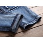 European American Style 2018 Men casual denim trousers cotton luxury famous brand jeans Straight slim zipper white jeans for men
