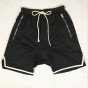 2018 Summer Elastic comfortable Casual Cotton Unisex Shorts Men loose Solid Mid Waist Drawstring Shorts for Women black red