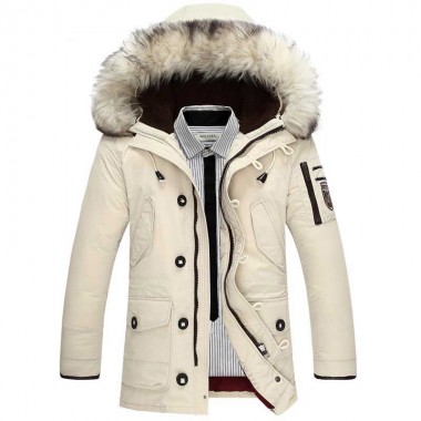 2017 Winter New Men's Down Jacket Fashion Casual Hooded Thick Warm Long Coat Fur Collar Jacket