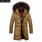 Brother Wang Brand 2017 Winter New Men's Warm Long Down Jacket Fashion Hooded Fur Collar Casual Coat Clothes Plus Size 4XL 5XL