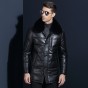 2017 New Men's Winter White Duck Down Jackets Fox Hair Collar Leather Down Jacket Fashion Casual Warm Coat Male Brand Clothing