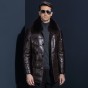 2017 New Men's Winter White Duck Down Jackets Fox Hair Collar Leather Down Jacket Fashion Casual Warm Coat Male Brand Clothing
