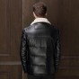 Brother Wang Brand 2017 New Winter Men's Leather Jacket Casual White Duck Down Jacket Fur One Warm Long Coat Brand Clothes