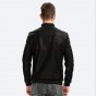 Brother Wang 2017 Fall New Men's Black Leather Jacket Fashion Personality Embroidery Slim Bomber Jacket Coat Male Brand Clothing