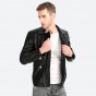 Brother Wang 2017 Autumn New Leather Jacket Man Fashion Oblique Zipper Slim Locomotive Black Coat Male Brand Clothing