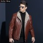 2017 Winter New Men's Warm Leather Jacket Fashion Casual Business High Quality Motorcycle Jacket Male Brand Clothes