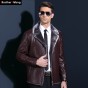 2017 Winter New Men's Motorcycle Leather Jacket Fashion Casual Fleece Thick Warm Fur Collar Leather Coat Brand clothes