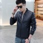 fashion autumn winter men leather jacket brand clothing punk motorcycle jacket quality male leather coat men casual outwear 662