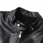 Lawrenceblack Men's Leather Jackets Men Stand Collar Coats Male Motorcycle Leather Jacket Casual Punk Slim Brand Clothing 815