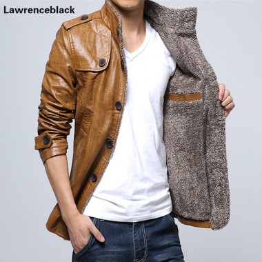 Motorcycle Leather Jacket Men Brand Luxury Fashion Mens Leather Jackets Super Warm Fur Coat Inverno Couro Blouson Cuir Homme 645