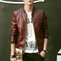 Motorcycle Leather Jacket Men Casual Fashion Solid Red Leather Jacket Men Suede 2017 Luxury Brand-clothing Jaqueta Motoqueiro 39