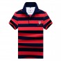 Brother Wang Brand POLO Shirt Men 2018 New Summer Business Fashion Casual 3D Embroidery Short-sleeved Striped Polo Blouse Tops