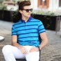 Brother Wang Brand 2018 Spring Summer New Men's Short Sleeve Polo Shirt Business Casual Cotton Stripe POLO Shirt Tops
