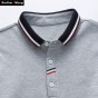 Men Polo Shirt Contrast Color Lapel Slim Casual Fashion POLO Shirt Large Size Solid Color Brand Business Polo Shirt 3XL 4XL 5XL