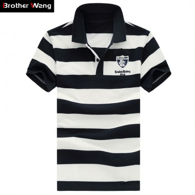 Summer New Men's POLO Shirt Fashion Striped Style Short-sleeved Polo Shirt Slim Large Size Leisure 2017 Brand Clothes M-5XL