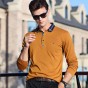 Brother Wang Brand 2018 Spring New Men's Polo Shirt Fashion Business Casual Cotton Long-sleeved Straight Polo Shirt Male