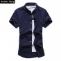 2017 summer new men's shirt Fashion business casual short-sleeved collar shirt Large size brand men 5XL 6XL 7XL