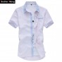 2017 Men's Shirt Thin Section Solid Color Casual Slim Fit Short-sleeved Shirt Plus Size 5XL 6XL 7XL Brand Male Business Shirt