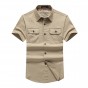 AFS JEEP Shirt Men 2018 New Summer Men's Solid Military Short Sleeves Shirts Cotton Breathable Chemise Loose Army Shirt h60